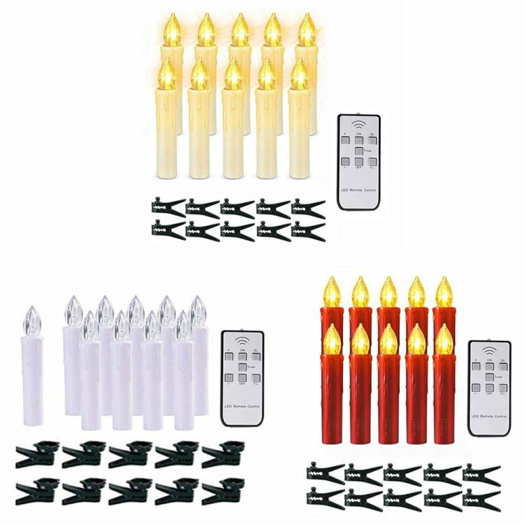 Decorative Lighting | 10PCS Candle Lights Battery Operated Christmas Tree Decor Christmas Tree Candles Decorative Lighting Decorative Lighting