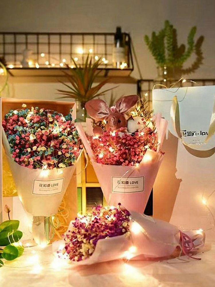 Decorative Lighting | 2m 20LED Fairy Light Garland Flower Bouquet String Valentines Wedding Decor Decorative Lighting Decorative Lighting