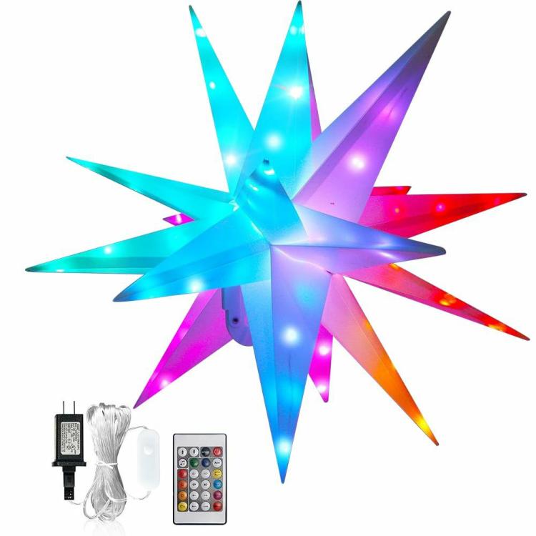 Decorative Lighting | Christmas Star Light BT APP Remote EU Plug RGB Christmas Tree Topper Star Light Decorative Lighting Decorative Lighting