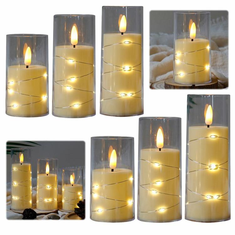 Decorative Lighting | Flickering LED Candle Embedded String Light for Christmas Wedding Birthday Decor Decorative Lighting Decorative Lighting