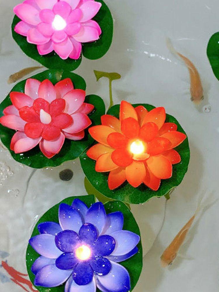 Decorative Lighting | Floating Pool Light Battery Operated Blessing Water Lily Candle Light Electronic Decorative Lighting Decorative Lighting