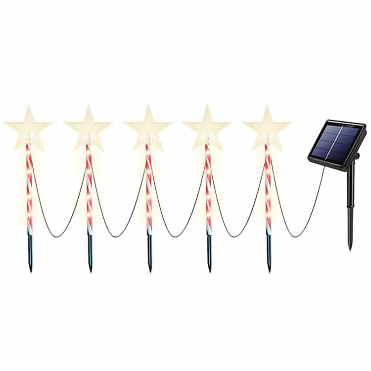 Decorative Lighting | LED Christmas Cane Solar Light 8 Modes Garden Lawn Light for Yard Garden Walkway Decorative Lighting Decorative Lighting