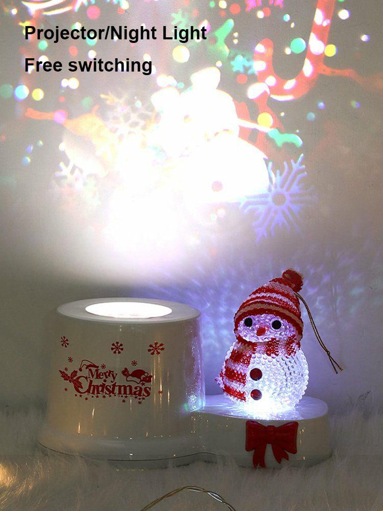 Decorative Lighting | LED Projector Snowflake Light Snowman Light Christmas Lamp with 16 Patterns Xmas Decorative Lighting Decorative Lighting