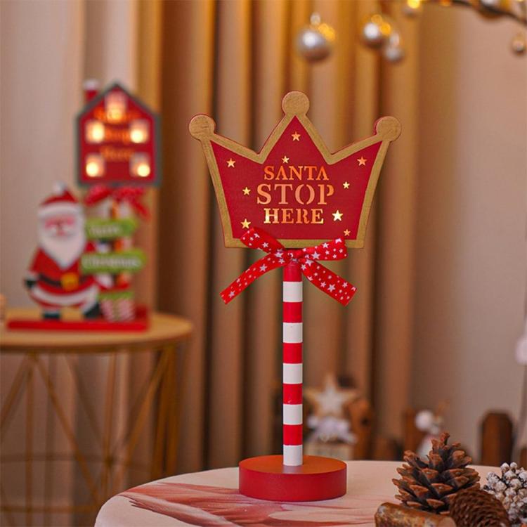 Decorative Lighting | New Year Decor Lamp LED Light Up Stop Sign Christmas Xmas Ornament (Crown) Decorative Lighting Decorative Lighting