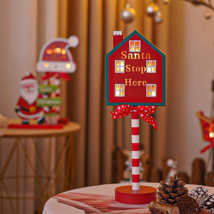 Decorative Lighting | New Year Decor Lamp LED Light Up Stop Sign Christmas Xmas Ornament (House) Decorative Lighting Decorative Lighting