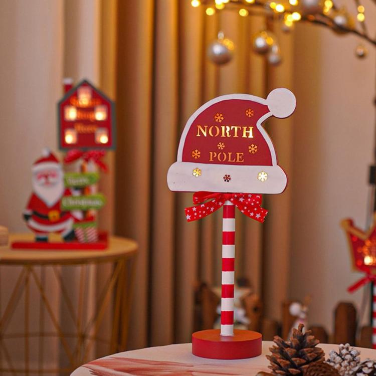 Decorative Lighting | New Year Decor Lamp LED Light Up Stop Sign Christmas Xmas Ornament (Xmas Hat) Decorative Lighting Decorative Lighting