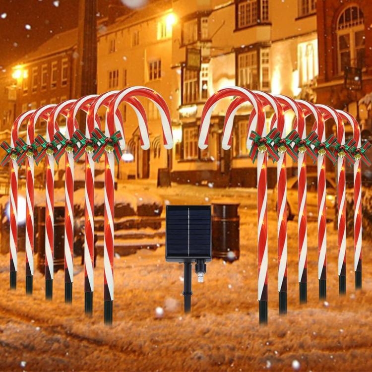 Decorative Lighting | Solar Christmas Candy Cane Light 1200mAh Solar Lawn Lamp 8 Modes Christmas Decor Decorative Lighting Decorative Lighting