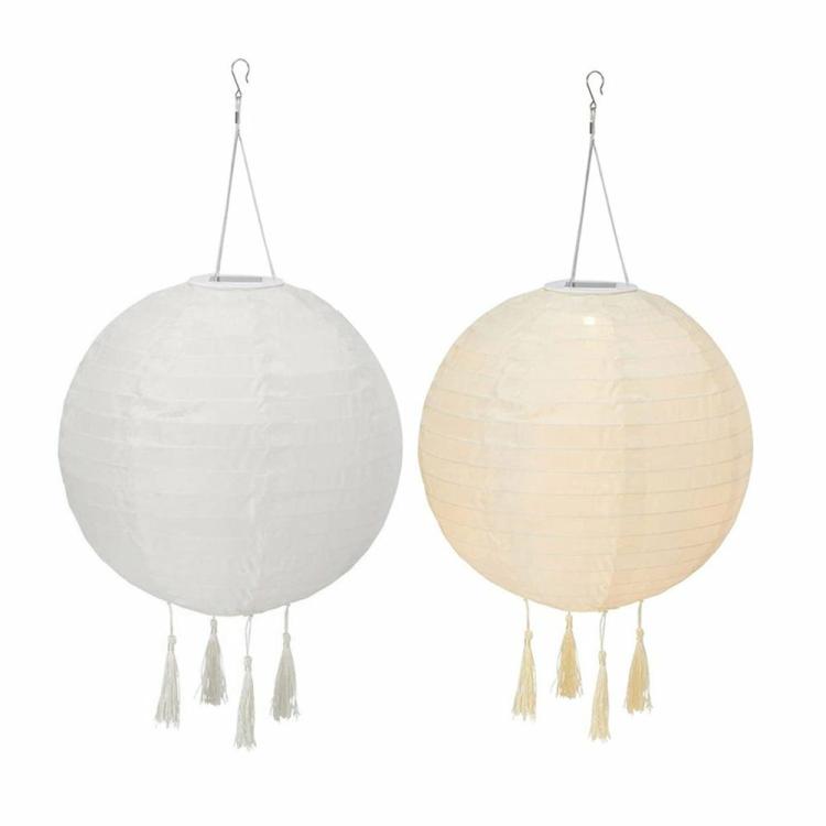 Hanging Lantern | LED Round Solar Decorative Lantern Hanging Festival Garden Yard Lighting Hanging Lantern Champagne