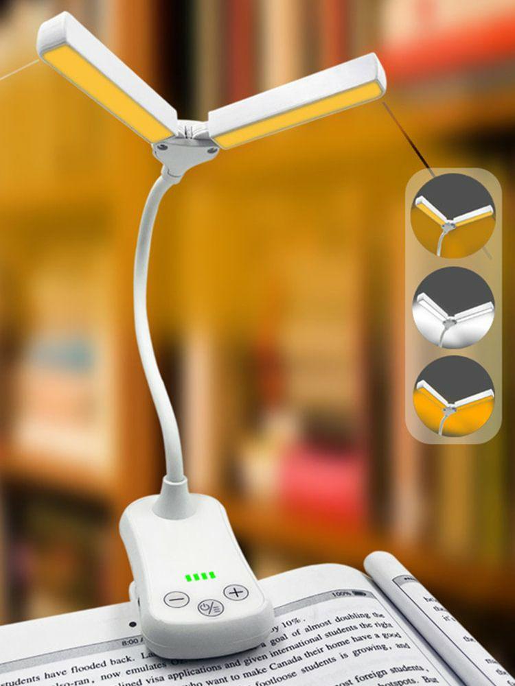 Indoor Lighting | Charging Light Adjust Brightness Clip on Light 14 LED for Travel Bedroom Reading Indoor Lighting Black/White