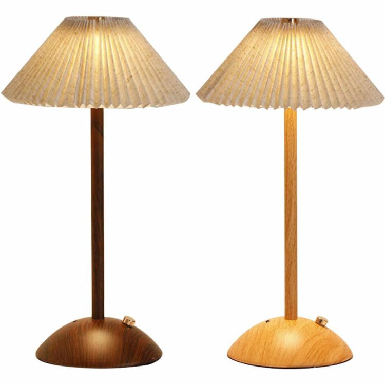 Indoor Lighting | Nordic Pleated Table Lamp Rechargeable Bedside Light for Bedroom Living Room Indoor Lighting Indoor Lighting