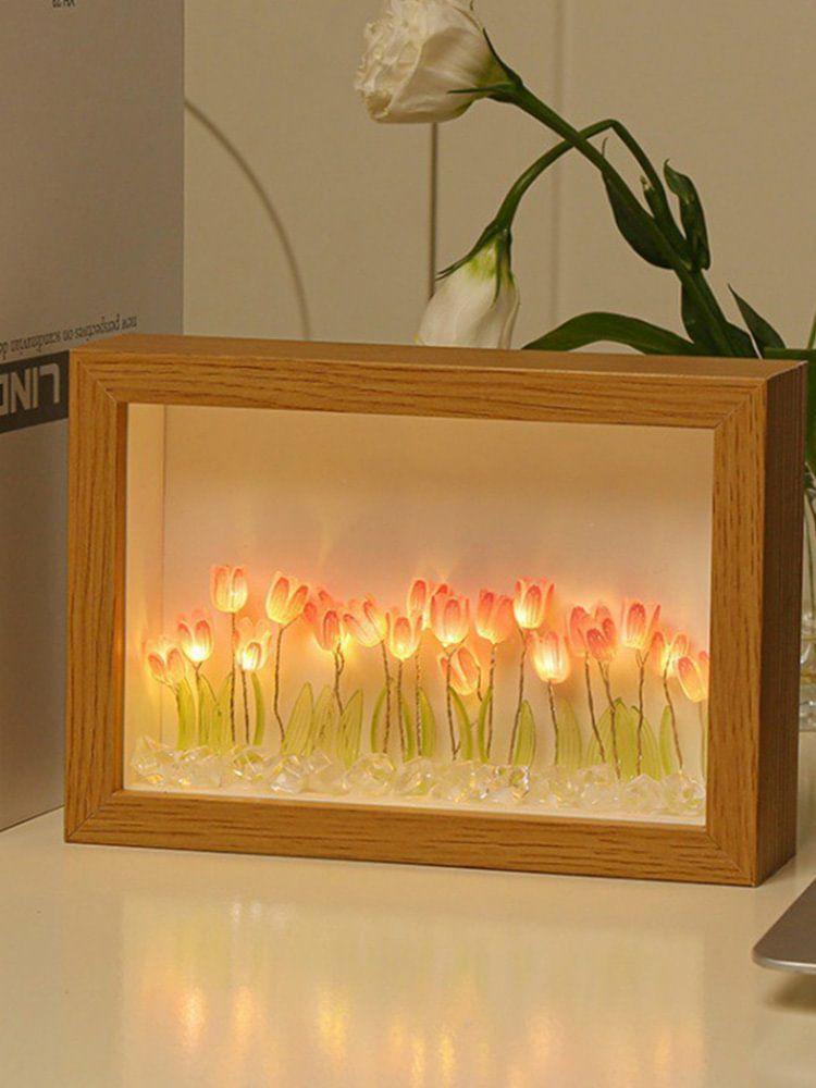 Indoor Lighting | Photo Frame Tulip Ambient Light Ornaments Simulation Tulip Light Gift Home Decor Indoor Lighting Indoor Lighting