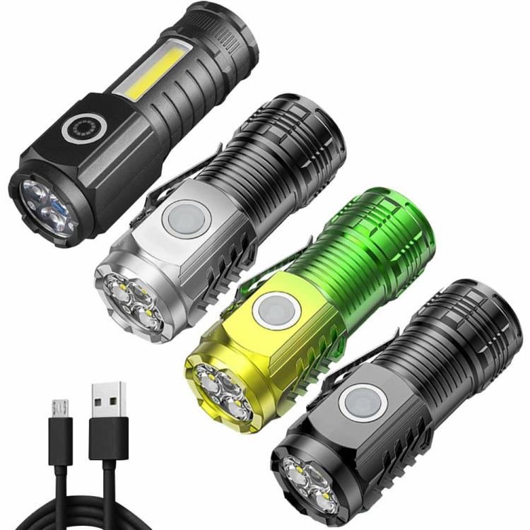 Portable Lighting | 3 LED Handheld Light Anti Slip Portable Flashlight Mini Torch for Camping Hiking Lighting Black/Green/Grey