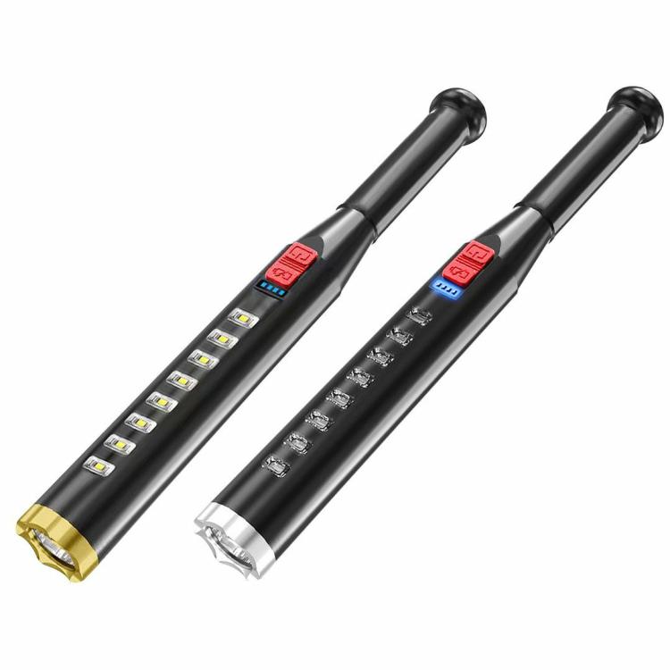 Portable Lighting | Baseball Bat Torch Waterproof Super Bright Flashlight for Emergency Self-Defense Lighting Gold/Silver