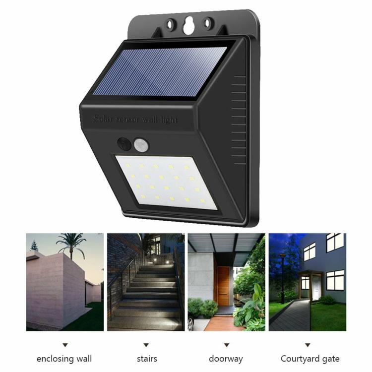 Solar Lighting | 20 LED Outdoor Solar Wall Lighting Courtyard Porch Fence Street Light Lamp Lighting Human Body Induction