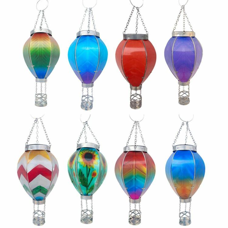 Solar Lighting | Hot Air Balloon Hanging Solar Lantern Flickering Flame Light Waterproof Decor Lighting Solar Lighting