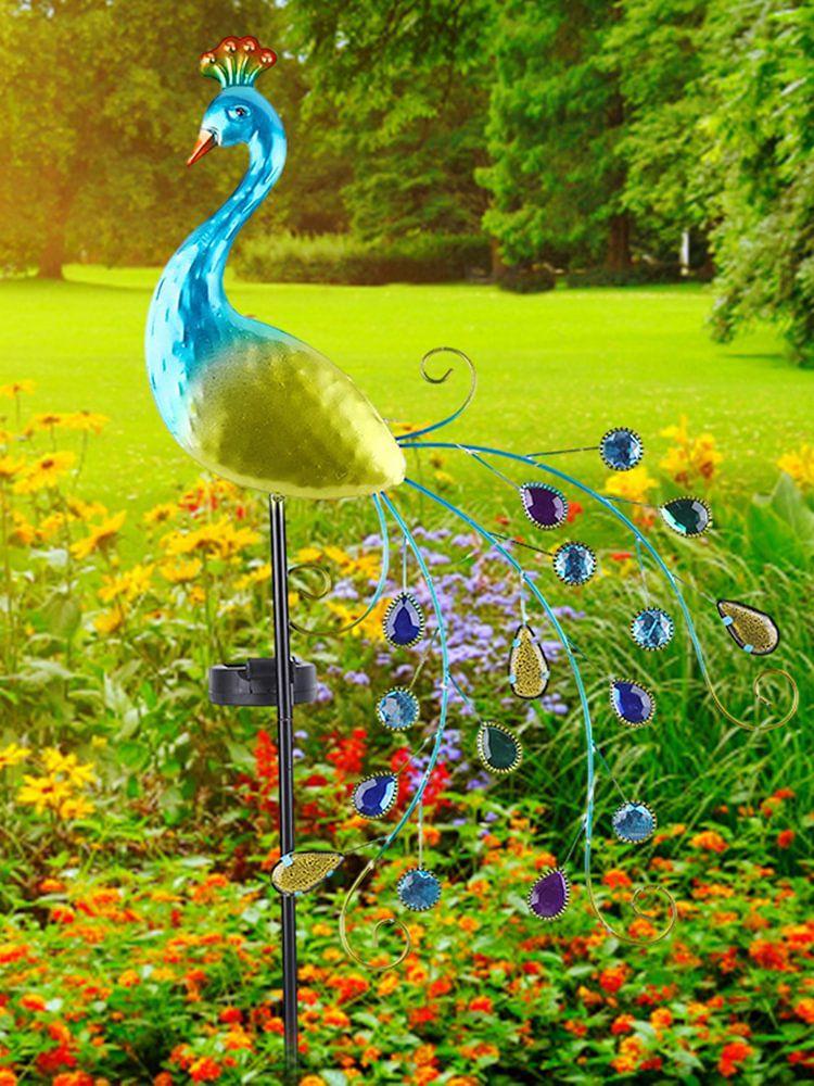 Solar Lighting | Metal Peacock Garden Ornament Lamp Waterproof LED for Courtyard Garden Path Lawn Lighting Solar Lighting