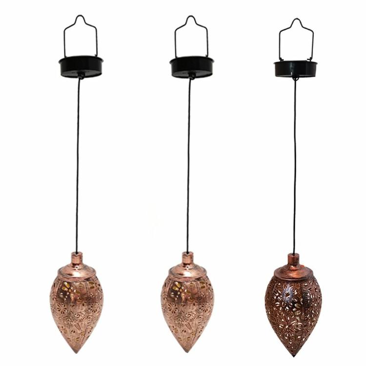 Solar Lighting | Solar Lantern Iron Art Hanging Cone Pendant Lanterns Waterproof for Garden Lighting Hummingbird/Dragonfly