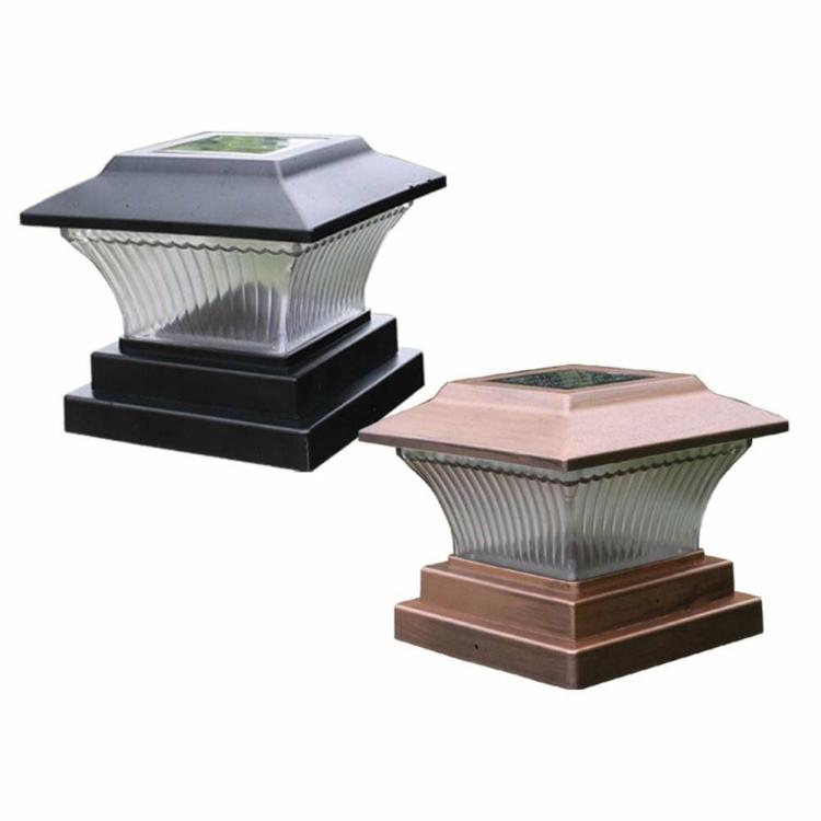 Solar Lighting | Solar Power LED Pillar Lamp Outdoor Garden Fence Lamp Yard Post Cap Lights Lighting Black/Gold