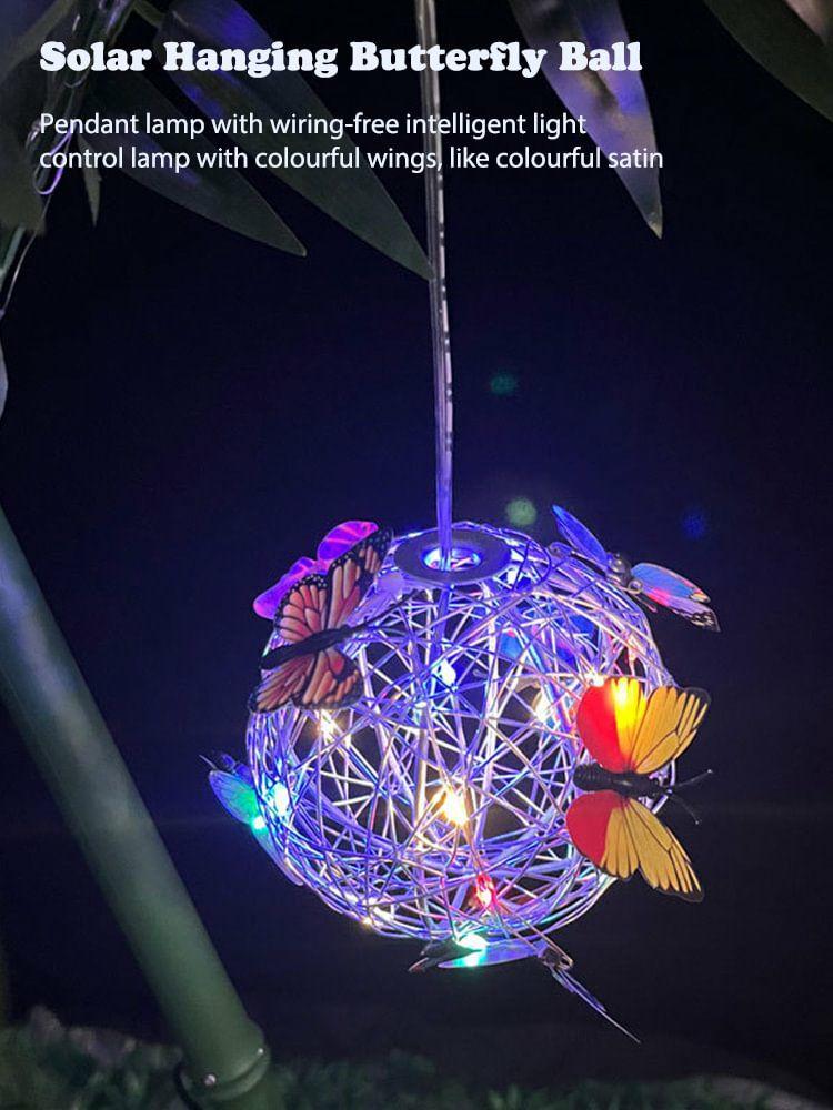 Solar Lighting | Waterproof Copper Wire 20 LED Solar Butterfly Ball Hanging Lamp Landscape Decor Lighting Multicolored