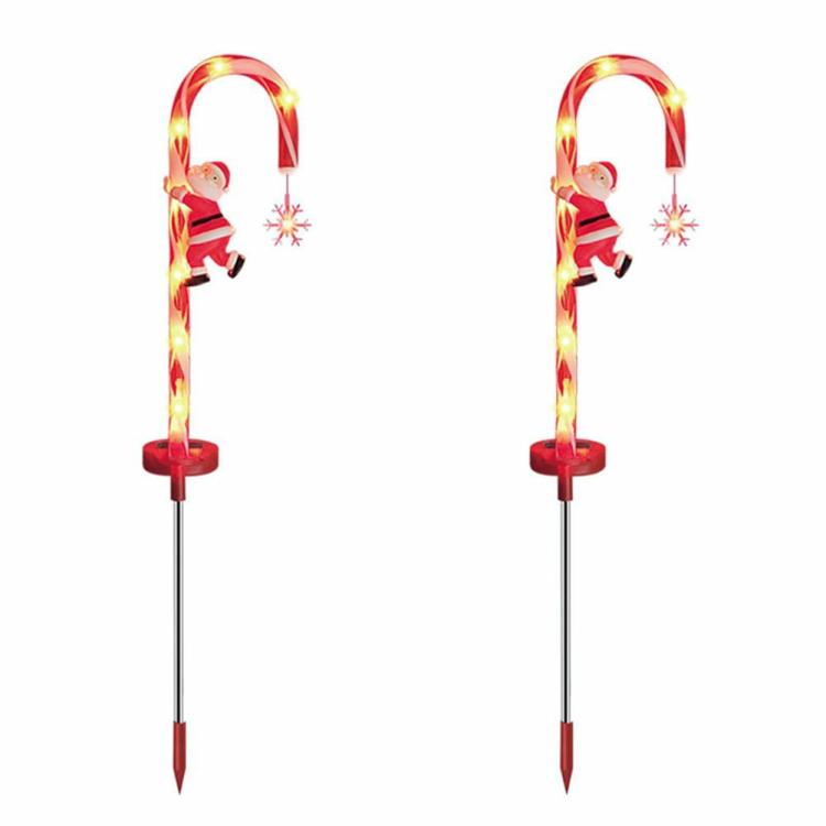 Decorative Lighting | 2 Pack Crutch Light IP65 Waterproof Xmas Stake Light Solar Xmas Candy Cane Light Decorative Lighting Decorative Lighting