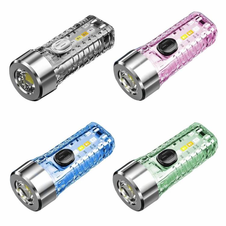 Portable Lighting | Keychain Flashlight Super Bright Mini Lantern 8 Modes 3 Gears for Hiking Camping Lighting Grey/Pink/Blue/Green